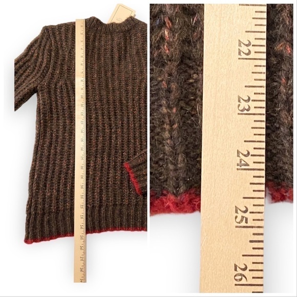 NWT La Ligne Sweater  V neck alpaca wool sweater, Brown, Size XS - Picture 14 of 15